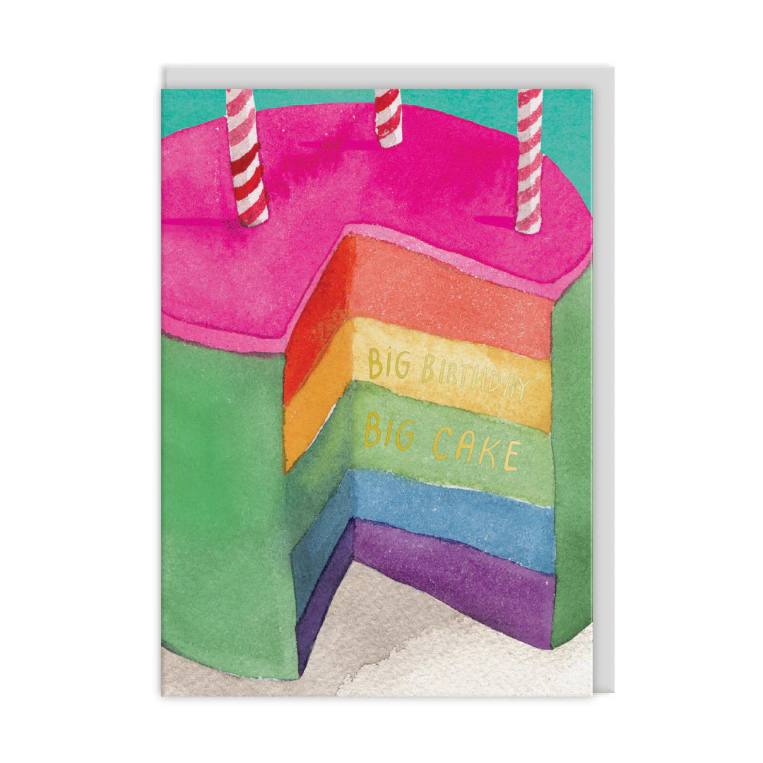 Biglietto di auguri di compleanno con torta arcobaleno - Ohh Deer