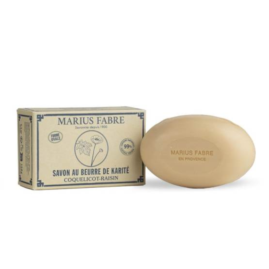 Saponetta profumata al Papavero e Uva 150 g, Marius Fabre senza olio di palma