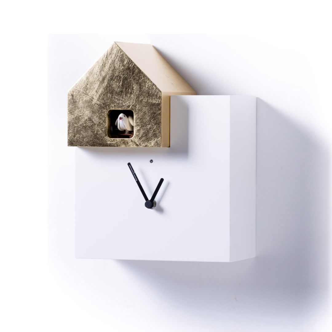 Domeniconi . Orologio Cucu' Ettore Bianco/Foglia Oro