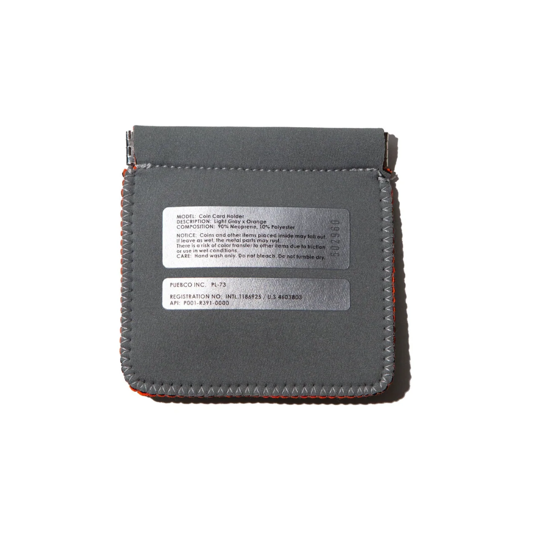 Portamonete e Carte Puebco Grigio Chiaro . Arancio con Logo Argento