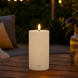 Candela Sirius Sille Solar Ricaricabili Ø7,5xH15cm - Bianco