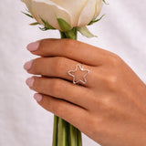 Anello regolabile in argento stella Meraki