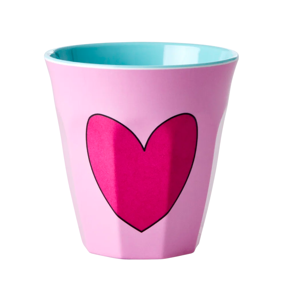 Tazza Media Cuore Rosa - Rice